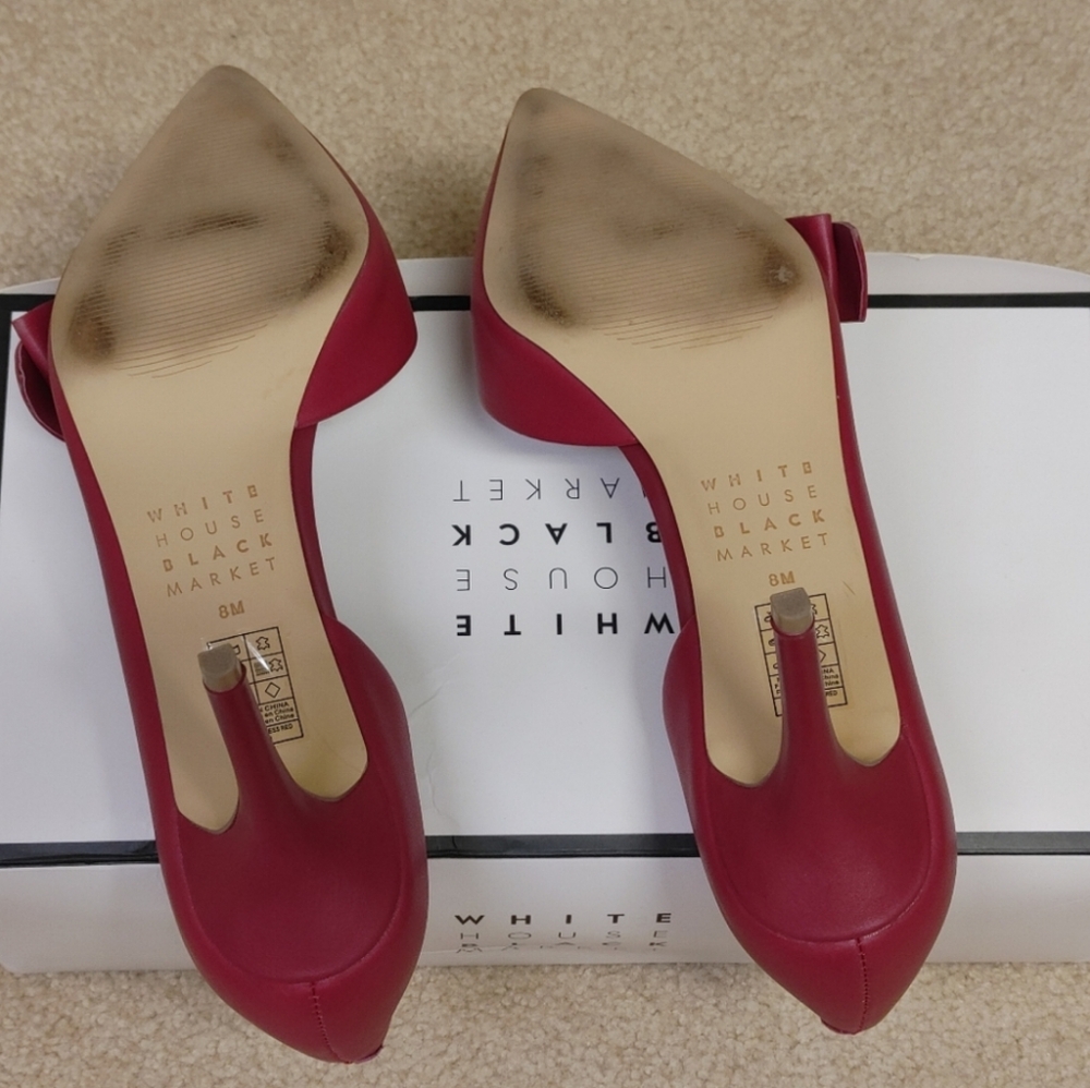WHBM Ella High Heels with Bow Detail - Empress Red - Size 8 - Picture 4 of 6